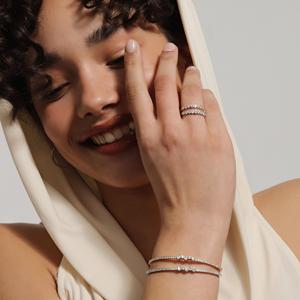 Bague de mariage en diamant en or massif 10K 14K, sertie à griffes, délicate, moderne, de luxe, à taille ronde, diamant de laboratoire, pour usage quotidien, élégante - Product Image 6