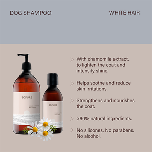 Suministros de Limpieza para Mascotas al por Mayor de la Mejor Calidad, Champú para Mascotas con Ingredientes Naturales, Champú Sofure de 1000 ml para Perros de Pelo Blanco - Product Image 3