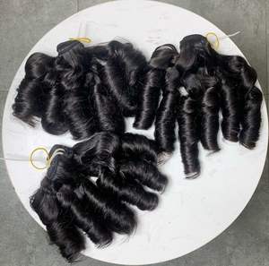 Rizos hinchables Trama del cabello Doble dibujado Cutícula virgen Alineada Rizado hinchable Rizo Extensiones de cabello humano vietnamita Paquetes - Product Image 2