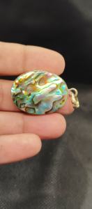 Colgantes de Concha de Abulón de Alta Calidad Chapados en Oro, Bisel de Concha de Abulón, Formas Ovaladas Modernas, Cristal para Boda - Product Image 2