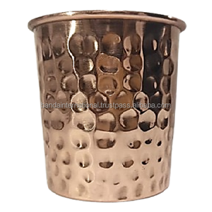 Verre à boire en cuivre pur martelé avec finition noire et polie pour la consommation et l'utilisation en cuisine, gobelet en cuivre anti-fuite - Product Image 3