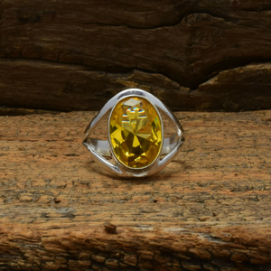 Anillo de Topacio Amarillo Citrino, Plata de Ley 925, Joyería Hecha a Mano para Mujer - Product Image 4