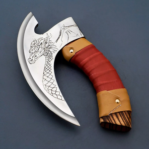Cuchillo para Pizza de Acero al Carbono Forjado a Mano, Hoja Grabada, Mango de Madera, Cortador de Pizza, Herramienta de Cocina para Restaurante, Venta al por Mayor - Product Image 6