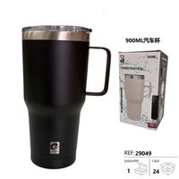Vaso Térmico Portátil de Acero Inoxidable de 900 ml para Auto, Aislamiento Térmico de Más de 24 Horas, Diseño Minimalista, Uso en Exteriores, Listo para Viajar