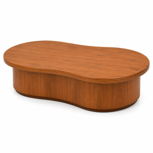 Table à manger ovale moderne en bois massif durable, design mid-century, meubles de salle à manger assemblés - Product Image 2