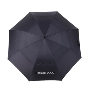 Full Fiber Double Layer Wind Resistant Breathable Custom Logo Printed Golf Advertising <b>Umbrella</b> Long Handle Long Strong - Product Image 5