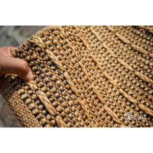 Tapis tissé à la main en mélange de jute et de coton, prêt à expédier |   Tissu plat de 5 mm d'épaisseur |   Tapis en fibres naturelles - Product Image 2