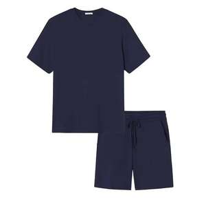 Ensemble de shorts d'été pour hommes personnalisables, tissu 100% coton, vêtements de sport pour la course à pied, t-shirt ajusté avec short pour hommes, prix raisonnable - Product Image 3