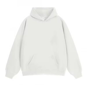 Sudadera con Capucha Extra Grande para Hombre, Color Gris Claro Sólido, Tejido de Algodón, Informal, para Otoño, con Bolsillos Delanteros, Corte Regular - Product Image 4