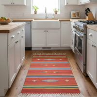 Tapis de sol moderne en coton fait main de qualité supérieure, motif floral, poils longs, lavable en machine, réversible, pour la maison, les voyages et usage commercial, 950g/m²