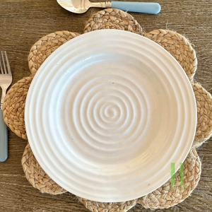 แผ่นรองจานลายดอกไม้แนวชนบทแผ่นรองจานหญ้าทะเลหอยเชลล์แผ่นรองจานลายโบโฮเสื่อปูโต๊ะแบบทำมือเสื่อธรรมชาติสำหรับบ้านไร่ - Product Image 4