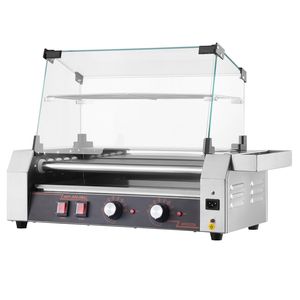 Macchina Commerciale per Hot Dog in Acciaio Inossidabile da 750W con Doppio Controllo della Temperatura, 12 Rulli, Griglia per Salsicce a 5 Rulli, Rullo per Hot Dog - Product Image 6