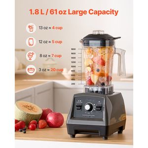 Robot da Cucina Multifunzione Professionale da 61 oz 1400W per Frullati (Spina UK/US) - Product Image 3