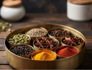 Boîte de rangement ronde en métal pour épices avec couvercle perforé, organiseur de cuisine vintage pour masala et assaisonnements - Product Image 5