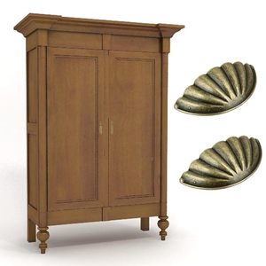 Poignée de meuble vintage en métal en forme de coquille, finition laiton antique, pour tiroir - Product Image 3