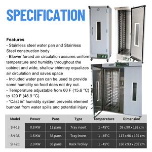Équipement de boulangerie électrique, armoire de levage de pâte à pain, 36 plateaux, grande capacité, haute productivité, pour boulangerie - Product Image 2