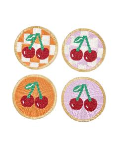 Sous-verre à thé perlé fait main au design personnalisable, dernier cri, motif joyeux, multicolore, pour tasse à café - Product Image 1