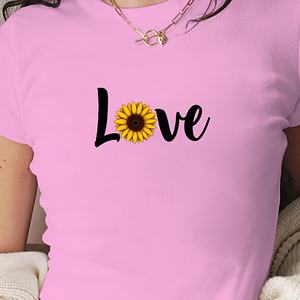 Camiseta corta de moda para mujer Love with Sunflower o - Product Image 2