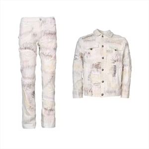 Conjuntos de Ropa Exterior de Mezclilla de Invierno Urbanos Personalizados para Hombre, Chaqueta y Jeans de Algodón de Alta Calidad, Traje de Dos Piezas Estilo Urbano - Product Image 4