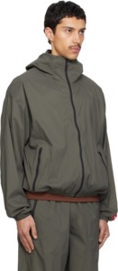 Men's Hooded Windbreaker <b>Jacket</b> Solid Color Zipper Closure Sporty Casual Outdoor Wear Spring Polyester Material - Product Image 5