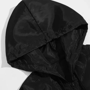 Ensemble de survêtement unisexe noir coupe-vent, respirant, imperméable, haute visibilité, certifié CE, avec bandes blanches, en nylon, pour le travail et la mode - Product Image 3