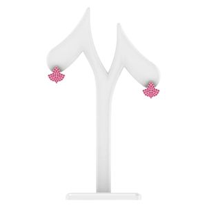 Pendientes de Plata de Ley Chapados en Oro Rosa con Cristales, Diseño de Hoja, Joyería para Mujer, Accesorio de Moda, Regalo Elegante - Product Image 4