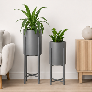 Juego de Macetas Metálicas con Soporte, Macetas Grandes para Interiores, Decoración de Hogar de Lujo y Exhibición de Vegetación en Sala de Estar u Oficina - Product Image 6
