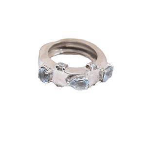 Bague de fiançailles en argent sterling 925 plaqué rhodium avec topaze fantaisie pour homme - Sertissage en canal, cadeau de mariage tendance, bijoux 100 % faits à la main, troisième modèle - Product Image 1