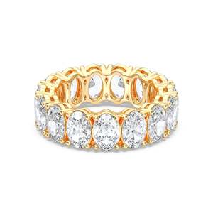 Oval <b>Diamond</b> Eternity Band 5 X 3 MM (0.20 Carat Each) CVD Lab Grown <b>Diamonds</b> IGI Certified Women's <b>Diamond</b> <b>Ring</b> Anniversary Gift - Product Image 3