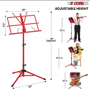 Soporte de Música Ajustable de 5 Niveles, 57 Pulgadas, Soporte de Escritorio para Partituras, Soporte de Libros Portátil Totalmente Metálico - Product Image 2