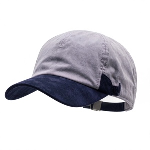 Casquette de baseball en denim gris Amkoor à 6 panneaux avec visière bleu foncé, respirante et imperméable, unisexe, réglable, décontractée pour adultes - Product Image 3