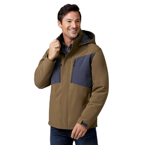 Vestes Softshell en gros, couleur marron, pour sports d'hiver en plein air, vêtements décontractés, vestes Softshell imperméables avec poches zippées - Product Image 1