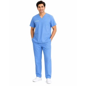 Wholesale Women Medical <b>Scrub</b> Set Short Sleeve Nursing Uniform Custom Logo <b>Scrub</b> <b>Top</b> Cargo Pants Healthcare Workwear - Product Image 5