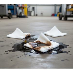 แผ่นดูดซับน้ำมัน N-FIBER P45 ความจุสูง 1.6 ลิตร สำหรับควบคุมการรั่วไหลของน้ำมันในอุตสาหกรรม แบบกันน้ำ 100 แผ่น/กล่อง - Product Image 2