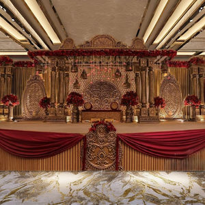 Décoration de scène de mariage romantique et contemporaine sur le thème Fer, Argent, Or avec éclairage, installation durable - Product Image 2