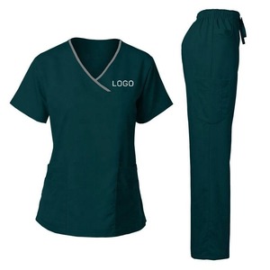 Ensembles d'uniformes médicaux en coton pour femmes, à manches courtes, anti-rides, de haute qualité, personnalisables et à la mode, pour la vente en gros - Product Image 6