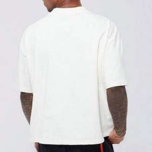 เสื้อยืดผู้ชายคุณภาพสูง ผ้าฝ้าย 100% น้ำหนัก 200 กรัม เนื้อผ้าหนา เป็นมิตรกับสิ่งแวดล้อม ระบายอากาศได้ดี ทรงโอเวอร์ไซส์ เหมาะสำหรับออกกำลังกาย ฟิตเนส กีฬา และสวมใส่ลำลอง - Product Image 2