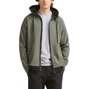 Sweat-shirt à capuche zippé vert olive pour homme, coupe classique, en coton French Terry, décontracté, pour l'automne, prix abordable - Product Image 1