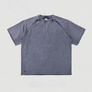 Mens Acid Wash T Shirt Oversized Cotton Crew Neck Vintage Streetwear Casual Fashion Wear <b>Top</b> USA Market Premium Fit - Product Image 3