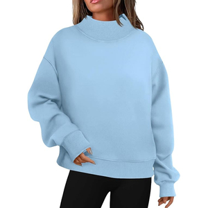 Women Mock Neck Sweatshirt Comfortable Lounge Wear - Product Image 1