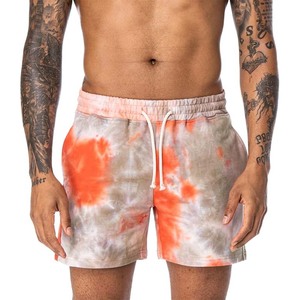 Pantalones Cortos Deportivos para Hombre, Color Naranja Tie-Dye, Transpirables, Casuales, para Gimnasio y Descanso, Ideales para el Verano - Product Image 1