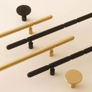 Modern Solid Brass Door Handles Knobs Square Shape Eco-Friendly Kitchen Cabinet Handles Antique Rustic Cabinet Knobs <b>Pulls</b> - Product Image 3