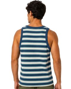 <b>Navy</b> Striped Men Cotton Tank <b>Top</b> Sleeveless Vest Casual Summer Gym Fitness Shirt Breathable Loose Fit Streetwear Tank <b>Top</b> - Product Image 2