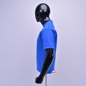 Camiseta de Manga Corta con Cuello Redondo Azul para Hombre, Corte Regular, Color Sólido, Transpirable, Tejido de Punto, Neopreno, Estilo Casual - Product Image 4
