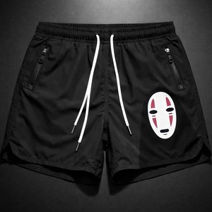 กางเกงขาสั้นกีฬาสีดำสำหรับผู้ชาย มีกระเป๋าซิป โลโก้สั่งทำได้ เหมาะสำหรับออกกำลังกาย วิ่ง และเล่นกีฬา - Product Image 1