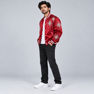 Chaqueta Varsity de Manga Larga con Cuello Alto para Hombre, de Lana y Lona para Invierno, Venta al Por Mayor a Bajo Precio, Fabricantes con OEM - Product Image 3