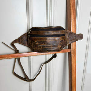 Genuine <b>Leather</b> Fanny Pack Well Made Durable <b>Leather</b> Waist Bag with Zipper Pocket Multifunctional Traveling Running Waist <b>Pouch</b> - Product Image 2