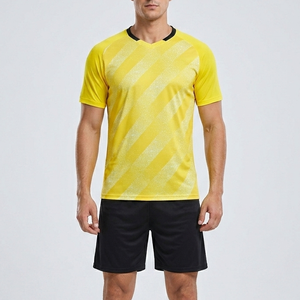 Uniforme de Fútbol para Hombre, Diseño Diagonal Amarillo, Secado Rápido, Equipación de Entrenamiento, Venta al Por Mayor, Fabricante OEM - Product Image 1