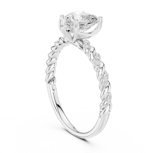 Bague de fiançailles pour femme en or jaune plaqué 10 carats avec diamant de laboratoire taille cœur, certifié IGI, clarté VS, style romantique - Product Image 2