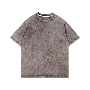 Good Quality AcidWash <b>Long</b> <b>TShirt</b> High Street Black HipHop Custom Logo Oversized Men 100%Cotton EcoFriendly Acid Washed T Shirts - Product Image 5